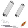Pack of 2 Rolling Grill Basket with Removable Handle, Stainless