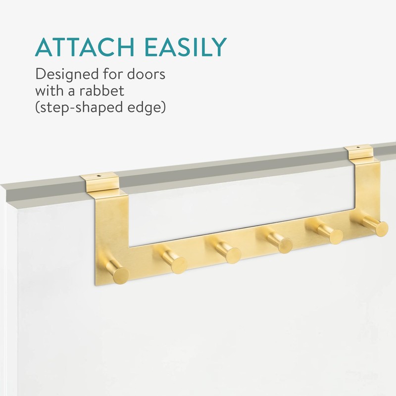 Navaris Over the Door Hanger Hooks - Coat Rack with