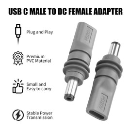 YAODHAOD USB C to DC Adapter for Starlink Mini, PD100W Type C Female to DC 5.5 x 2.1mm Male Converter Charging Extension Adapter for Starlink Mini Satellite (2PCS) (USB C to DC)