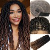 SIMIWALI Brown with Blonde Goddess Faux Locs Wigs for Black