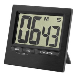 TFA Dostmann 38.2013.01 Electronic Timer and Stopwatch with Large Display Front Black Aluminium
