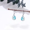 Eusense Turquoise Earrings 925 Sterling Silver Filigree Drop Earrings Flower