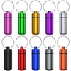 Small Portable Pill Case with Keychain(10 Pack), Urekt Waterproof Aluminum