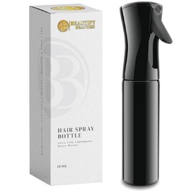 BeautifyBeauties Hair Spray Bottle – Ultra Fine Continuous Water Mister for Hairstyling, Cleaning, Plants, Misting & Skin Care (Black, 10.1 Ounces)