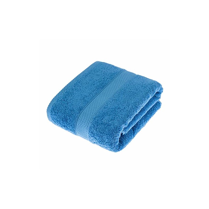 HOMESCAPES Cobalt Blue Turkish Cotton Bath Towel Super Soft Thick