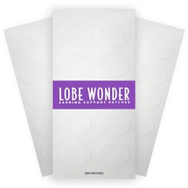 Lobe Wonder - The ORIGINAL Ear Lobe Support Patch for Pierced Ears - Eliminates the Look of Torn or Stretched Piercings - Protects Healthy Ear Lobes from Tearing - 300 Patches - Clear & Latex-Free