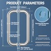 Ranbo 8" CTC Glass Shower Door Handle, 304 Stainless Steel,