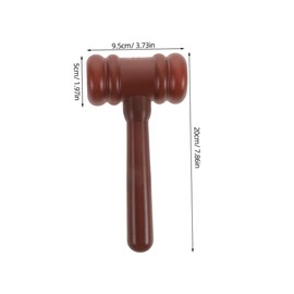 VILLFUL 2pcs Mini Judge Gavel Toy Hammer for Boys and Girls Role Play Brown Plastic Mallet for Judge Cosplay and Lawyer Dress up Educational Prop for Imaginative Play and Communication