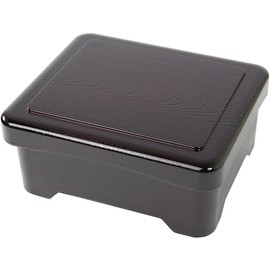 Fukui Craft 3-635-2 Heavy Box, Made in Japan, Heat Resistant, Wood Grain Bowl, Vermilion