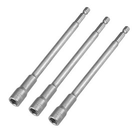 sourcingmap 3 Pcs 1/4" Quick-Change Hex Shank 8mm Magnetic Nut Setter Driver Drill Bit, 150mm Length, Metric