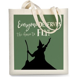 Canvas Tote Bag Aesthetic for Women, Witch Musical Reusable Grocery Bag Cotton Bags Glinda Merch for Shopping Work Trendy Gifts