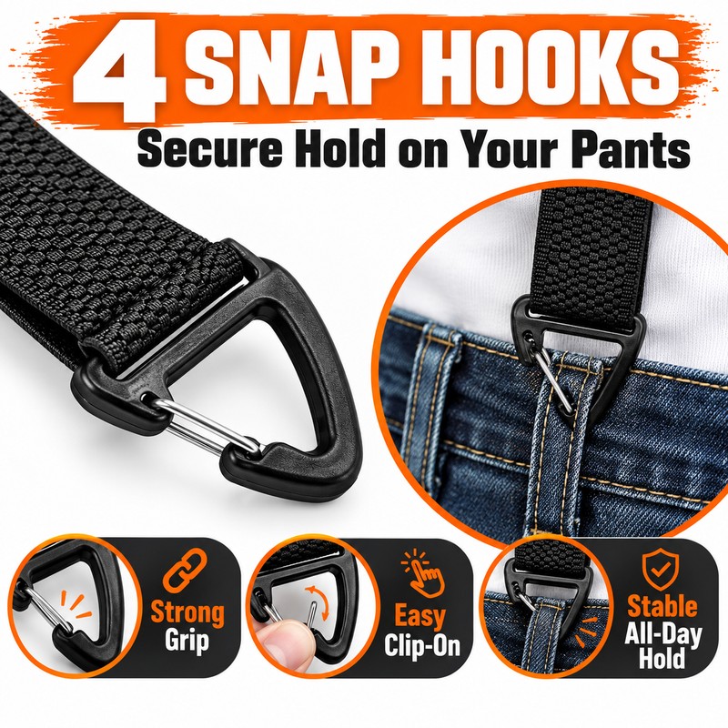 Heavy Duty Suspenders for Men Work Biker Outdoor 3.8cm Wide