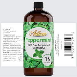 Artizen Artizen Pure Peppermint Essential Oil Bulk, 16oz - Large Bottle for Diffusers, Home Care, Candles - 100% Pure Mint
