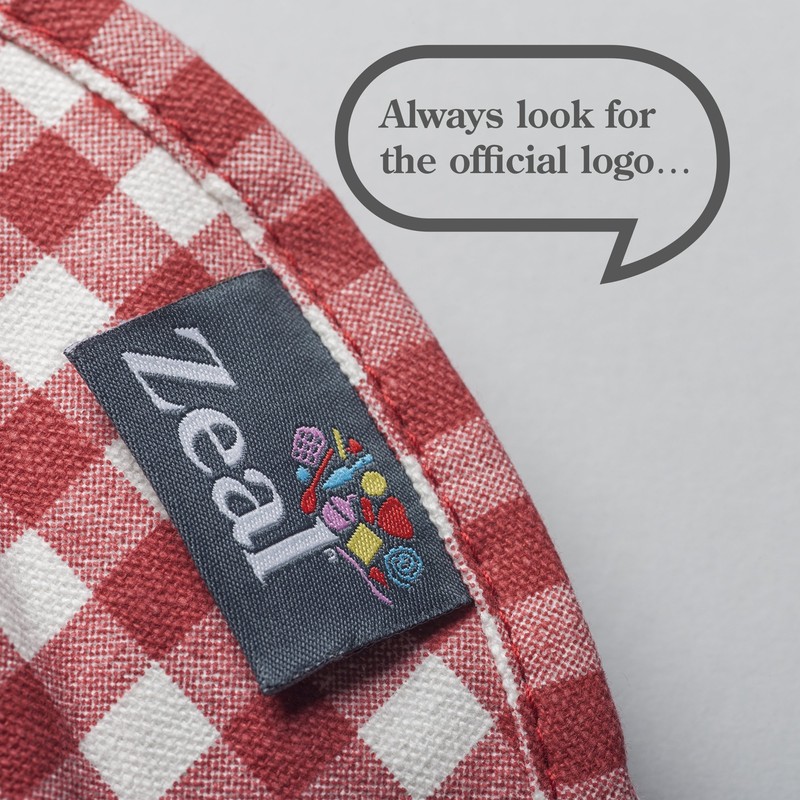 Zeal V124R Gingham Mini Mitt Pot Holder, Cotton, Red, 17.5