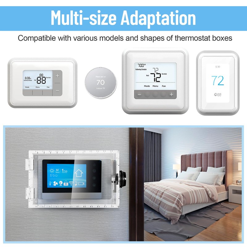 Tellegloww 4 Pcs Thermostat Lock Box with Combination Lock Large