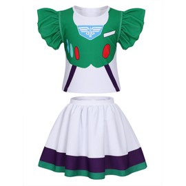 Eledobby Girls Buzz Lightyear Swimwear 2 Piece Princess Swimsuits Cute Ruffles Bikini Summer Beach Bathing Suit 4-5T