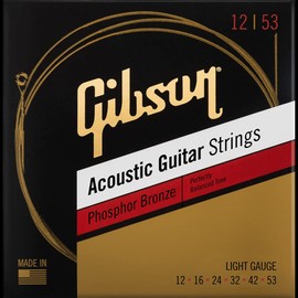 Gibson/SAG-PB12 Phosphor Bronze Acoustic Guitar Strings 12-53 Light Gibson