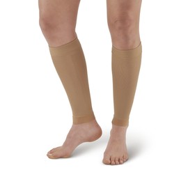 Ames Walker AW Style 5101 Microfiber 20-30 mmHg Firm Compression Leg Sleeves Natural Medium