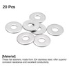 sourcing map 20Pcs M10 Flat Washer, 304 Stainless Steel 10.5mm