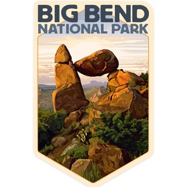 Die Cut Sticker Big Bend National Park, Texas, Santa Elena Canyon, Rock Formation, Contour Vinyl Sticker 3 to 6 inches, (Waterproof Decal for Cars, Water Bottles, Laptops, Coolers), Large