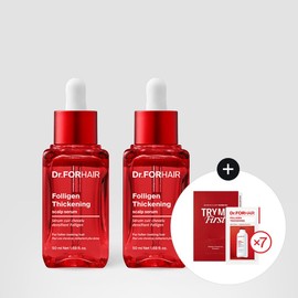 Dr.FORHAIR Folligen Thickening Scalp Serum 2-Pack Set (50ml x2) + 7-Day Trial Kit - Hair Density Booster Double Bundle