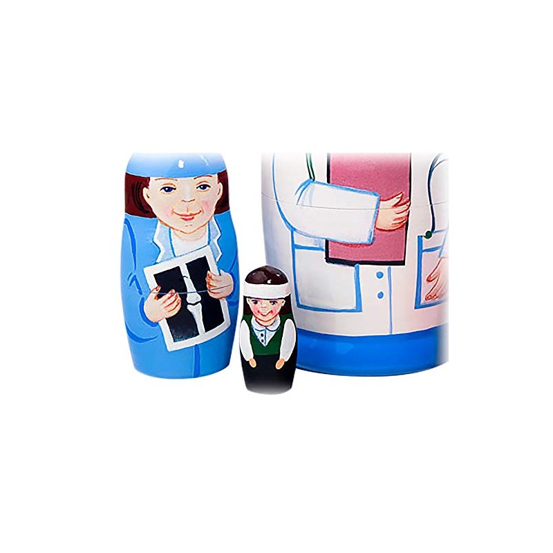 Nurse 5-piece Russian Wood Nesting Doll