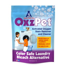 OxzPet Laundry Whitener - Color Safe Bleach Alternative, Stain and Odor Eliminator Pet Detergent for Fabrics and Surfaces, 3 LB by Alpha Tech Pet