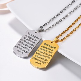 PROSTEEL Cross Jewelry Men Dog Tag Cross Pendant Stainless Steel Bible Inspirational Mens Dogtag Necklaces