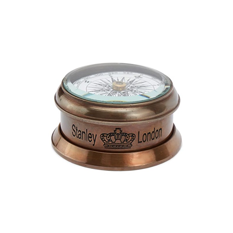 NKlaus Compass Brass Antique Glass Lid 6 cm Direction Indicator