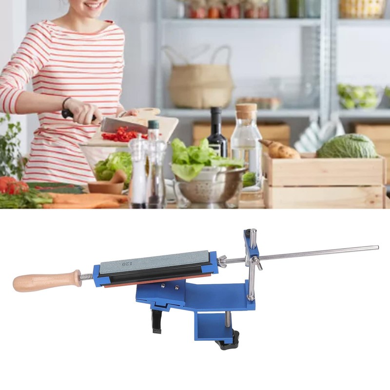 Professional Knife Sharpener with 10 Whetstones, 360° Rotation Flip Design