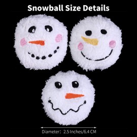 Aneco 12 Pack Snow Toy Ball Set Plush Snowmen Balls Snow Fight Ball with A Bag Realistic for Adult Kid Winter Game
