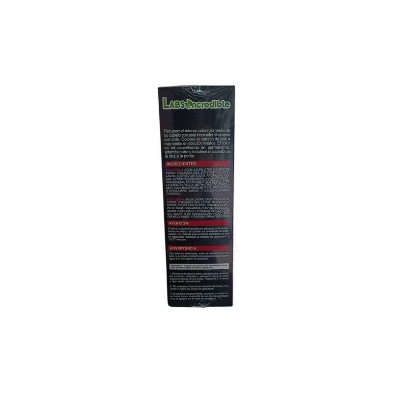 Shampoo Tinte Con Ginseng & Minox Rojo Medio Anticaida 450