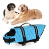 Dog Life Jacket Blue Bone Pattern Reflective Pet Dog Lifesaver