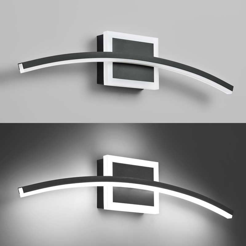 PRESDE Modern Black LED Bathroom Vanity Light 24in Dimmable Bathroom