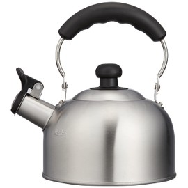 Pearl Metal Whistling Kettle, 0.4 gal (1.6 L), Induction Compatible, Stainless Steel, Heat Up 2 HB-1149