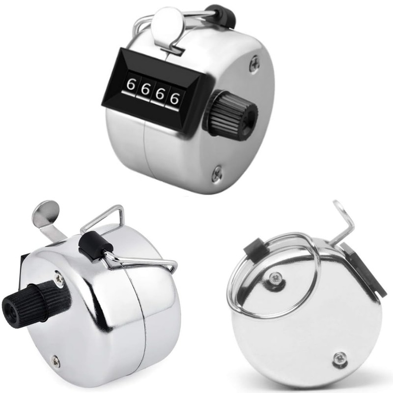 DACUAN Palm Clicker Counter, 3pcs Tally Counter, Metal Hand Tally