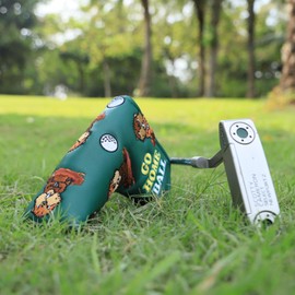 Golf Putter Cover Groundhog Putter Head Cover Blade Putter Cover Golf Club Head Cover Leather Golf Putter Head Cover with Magnet, Fits All Brands