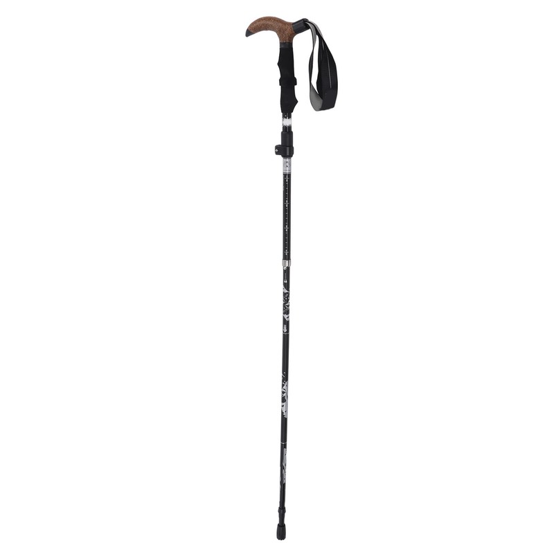 Trekking Pole Hiking Walking Stick 5 Fold Curved Handle Ultra