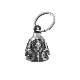 Colorful Motorcycle Bell with Hanger for Biker, Good Luck Biker Bells & Motorcycle Accessories, Key Chain for Luck, Veteran, Medium