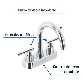 Foset Tubig TBM-62, Mezcladora para lavabo, tipo bar, manerales palanca, cromo