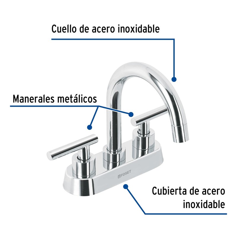 Foset Tubig TBM-62, Mezcladora para lavabo, tipo bar, manerales palanca,