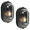 Luminzone 2 Pack Outdoor Oval Wall Lights, 11'' Nautical Bulkhead