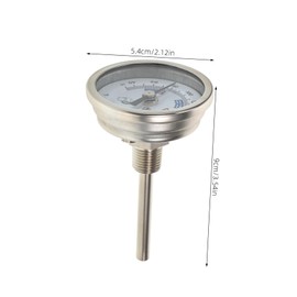 Vaguelly Threaded Stainless Steel Wine Thermometer for Brewing High Precision Dial Thermometer with Display Easy Installation for Wine Containers and Brewing Pots and Reliable Temperature