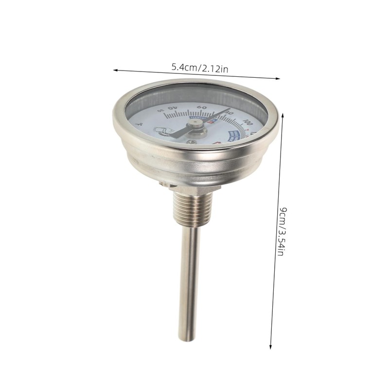 Vaguelly Threaded Stainless Steel Wine Thermometer for Brewing High Precision