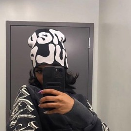 WAMSOLE Y2k Beanie Spider Beanie Hats MEA Culpa Knitted Hat Streetwear Headwear Winter Wool Acrylic Knit Skull Cap for Men Women