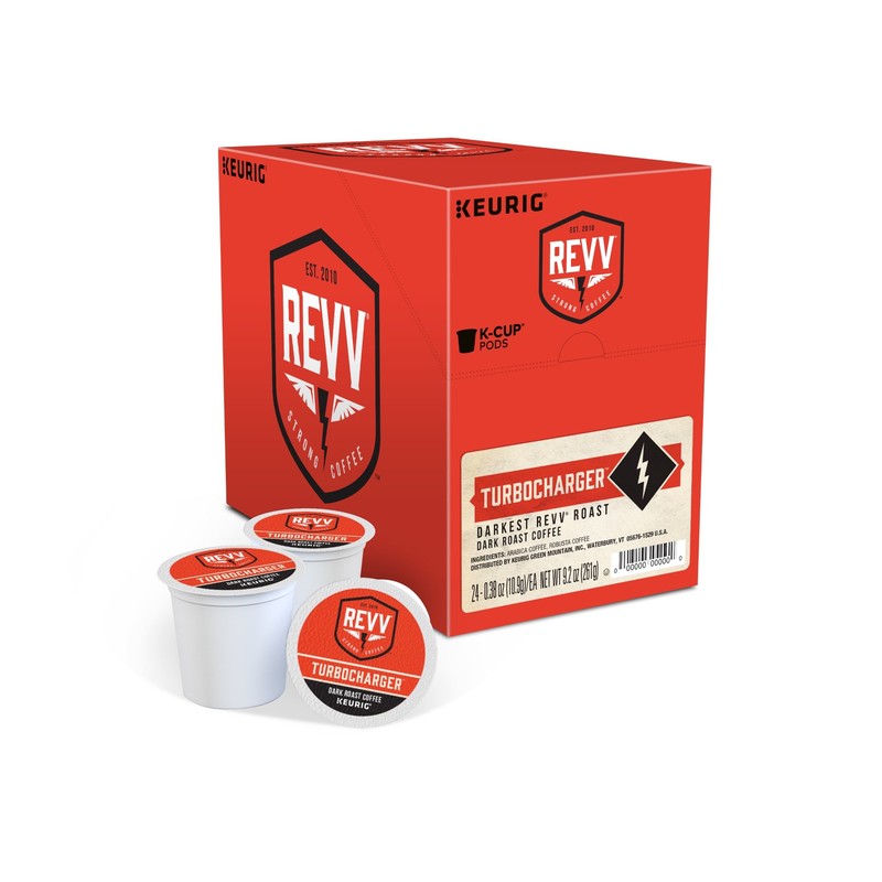 REVV Turbocharger, Single-Serve Keurig K-Cup Pods, Dark Roast Coffee, 24