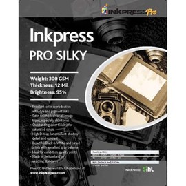 Inkpress Pro Silky Inkjet Photo Paper, 300gsm, 12mil, 95% Bright, 8.5x11", 50 Sheets