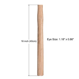 uxcell 16 Inch Hammer Wooden Handle Wood Replacement Handle for 2 to 4 Lb Claw or Ripping Nail Hammer Oval Eye
