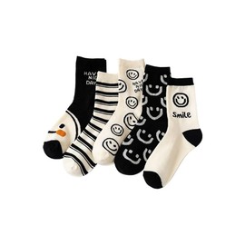 FEIFEI'S BOW 5 Pairs Ladies Ankle Socks Trainer Socks rich Cotton Multipack white Breathable Lightweight Sport Socks Casual Wear Gifts for Women (Set 06(5 Pairs))