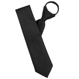 Segarty Men's Necktie, One-Touch Necktie, Black, Zip-On, Easy to Wear, Plain, Formal, For Ceremonies, Business, Job Hunting, School Entrance Ceremony, Black